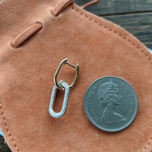 Tendenza NYC Petite Double Oval Hoop Gold/Pave Earrings